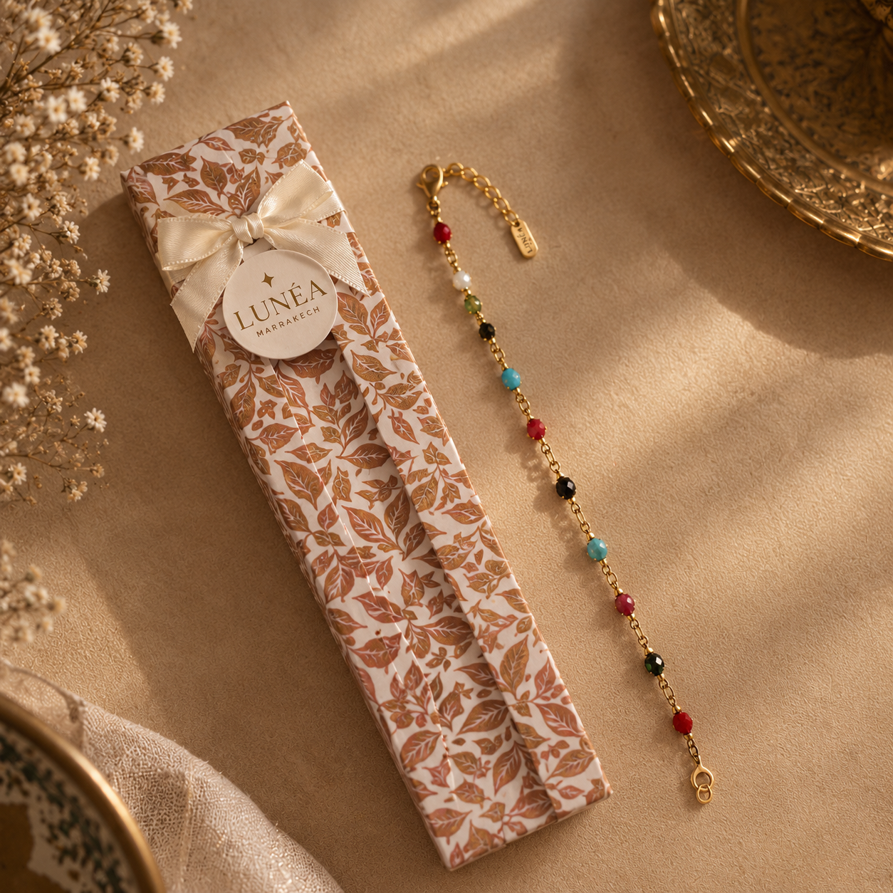 Bracelet femme doré multicolore – Lunéa Marrakech