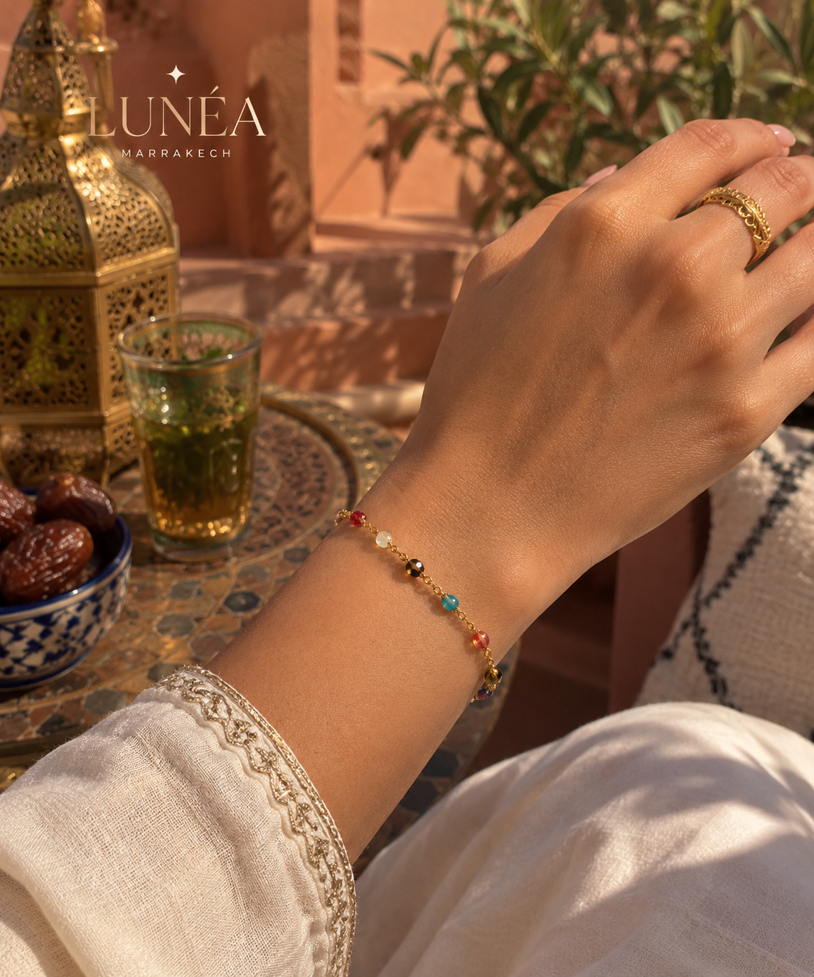 Bracelet femme doré multicolore – Lunéa Marrakech