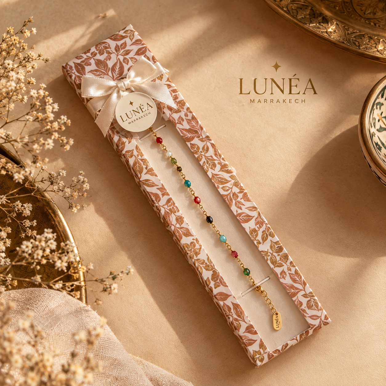 Bracelet femme doré multicolore – Lunéa Marrakech