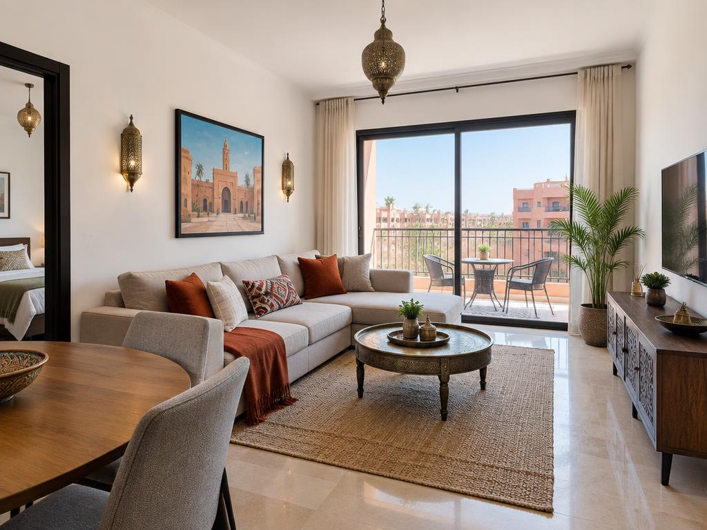 Appartement lumineux 2 chambres à Guéliz