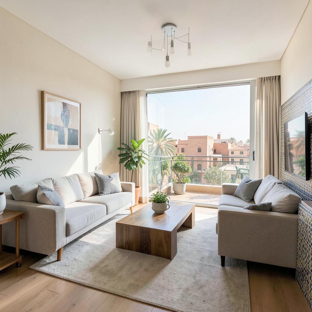 Appartement lumineux 2 chambres à Guéliz